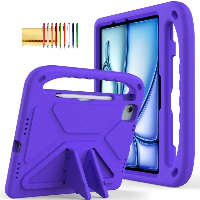 Main image of Dteck for iPad Air 13/iPad Pro 13/12.9 - Shockproof Protective Handle Stand Pencil Holder EVA Case, Purple