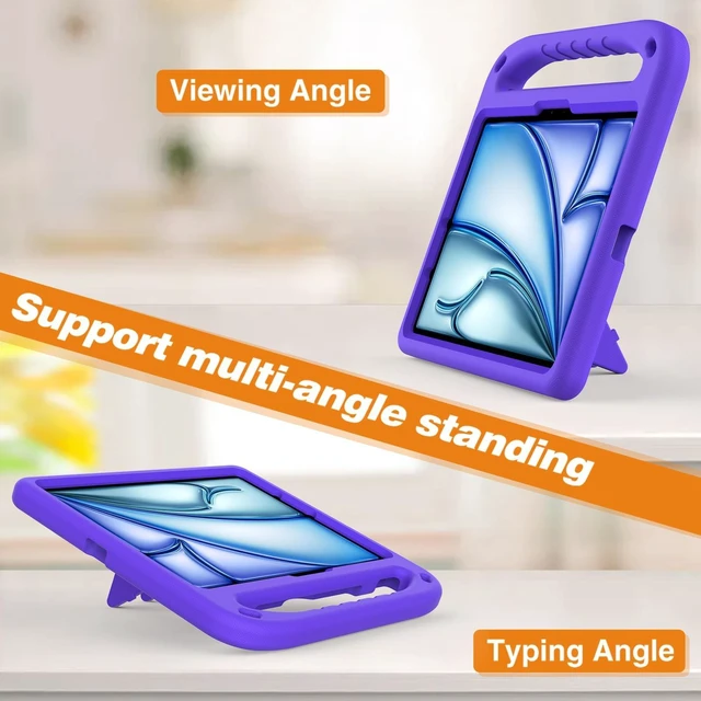 Alt view image 3 of 5 - Dteck for iPad Air 13/iPad Pro 13/12.9 - Shockproof Protective Handle Stand Pencil Holder EVA Case, Purple
