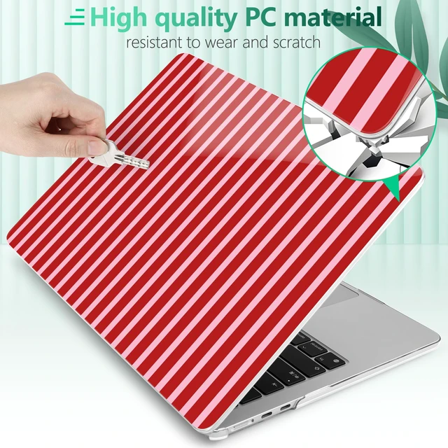 Alt view image 5 of 5 - Yebiseven for MacBook Air 15 inch Case 2026 2025-2023 M5 M4 M3 M2 Released A3448 A3241 A3114 A2941, Hard Shell Laptop Case with Keyboard Cover & Trackpad Film & 2 OTG Adapters, Strawberry Jam