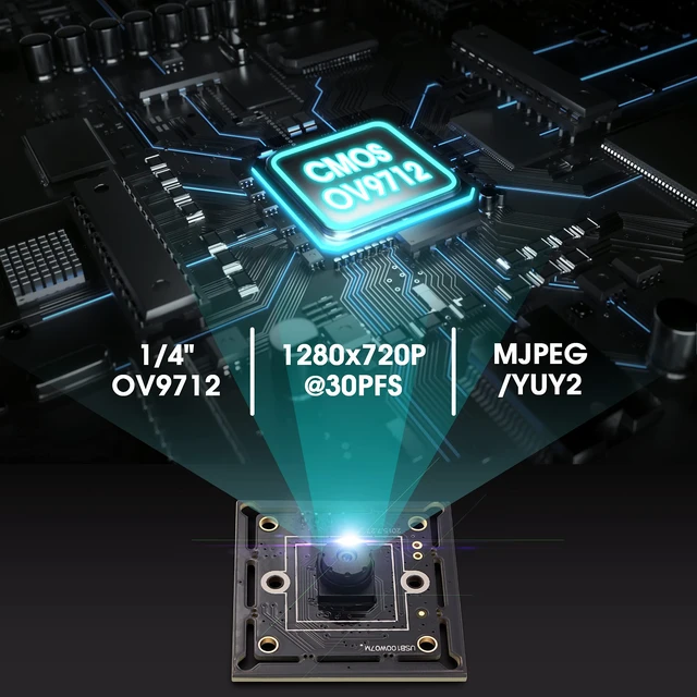 Alt view image 2 of 5 - IFWATER 720P USB Camera Module Super Mini 45 Degree M7 Low Distortion Lens USB Camera Module for Opencv Raspberry Pi USB2.0 High Speed CCTV PC Camera Plug and Play for Windows Linux Mac OS Android