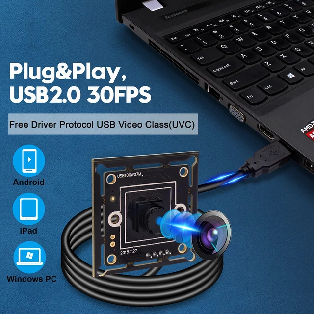 Alt view image 5 of 5 - IFWATER 720P USB Camera Module Super Mini 45 Degree M7 Low Distortion Lens USB Camera Module for Opencv Raspberry Pi USB2.0 High Speed CCTV PC Camera Plug and Play for Windows Linux Mac OS Android