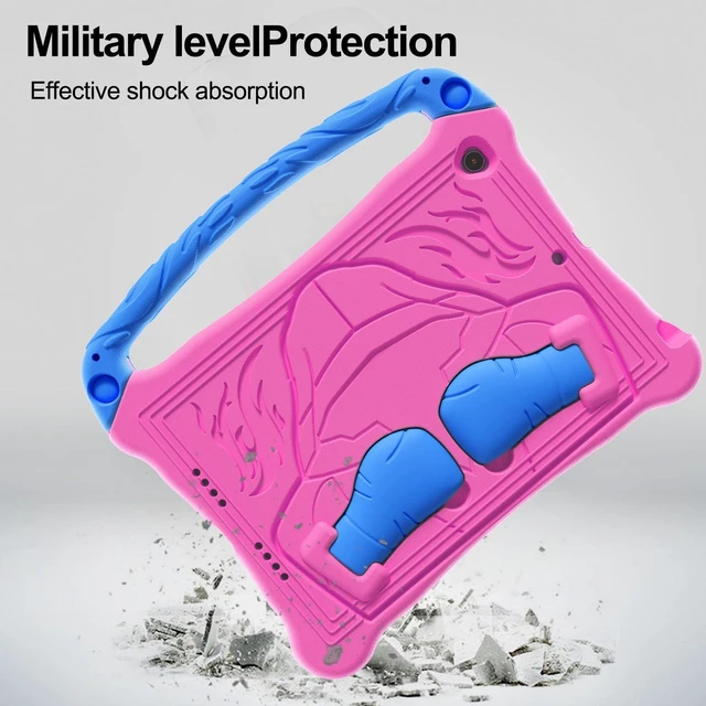 Alt view image 5 of 5 - Dteck for iPad Air 3rd Generation and iPad Pro Case 10.5" 2019/2017 Release, Cute Boxing Shockproof Hard Case with Handle/Kickstand/Shoulder Strap, Protective Lightweight Kids-Friendly Cover, Rose