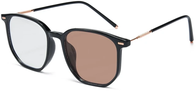 Main image of Cyxus Photochromic Blue Light Glasses for Men Women Computer Glasses UV Protection Glasses 8255 (Bright Black Frame White to Brown)