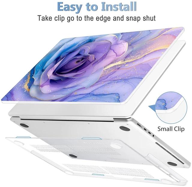 Alt view image 3 of 5 - Mektron for 2026 MacBook Pro 14-inch M5 Case A3427 A3426 Fits 2025-2021 A3434 M4 A3112 A3401 A3185 M3 A2918 A2992 M2 A2779 M1 A2442 Pro/Max, Printed Plastic Hard Shell Laptop Cover, Rose Marble