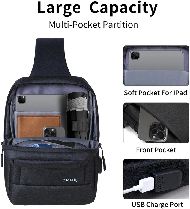 Alt view image 3 of 5 - ZMEIKJ 9-11 Inch iPad Bag Tablet Sleeve Satchel Messenger Sling Shoulder Strap Carrying Case for Fire Laptop Kindle or Others