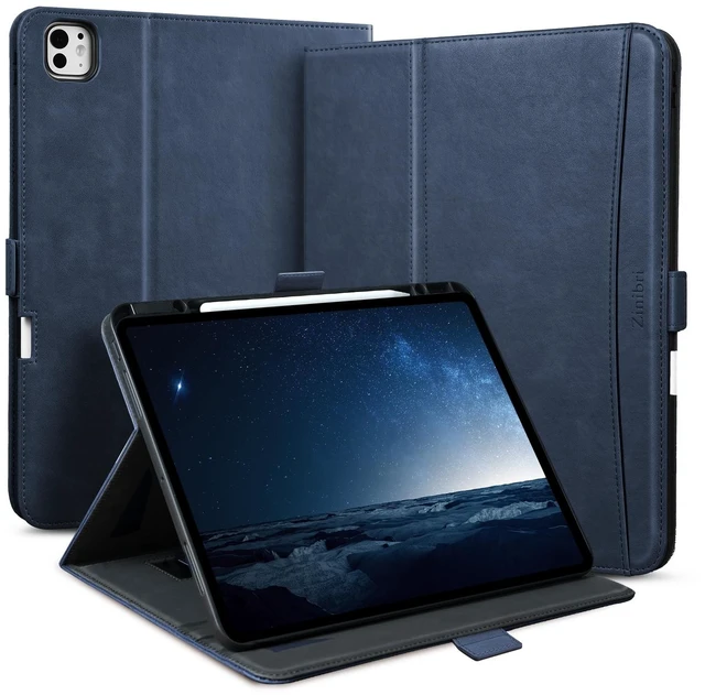 Main image of Zinibri Case for iPad Pro 13 Inch M5 2025/M4 2024, Dark Blue