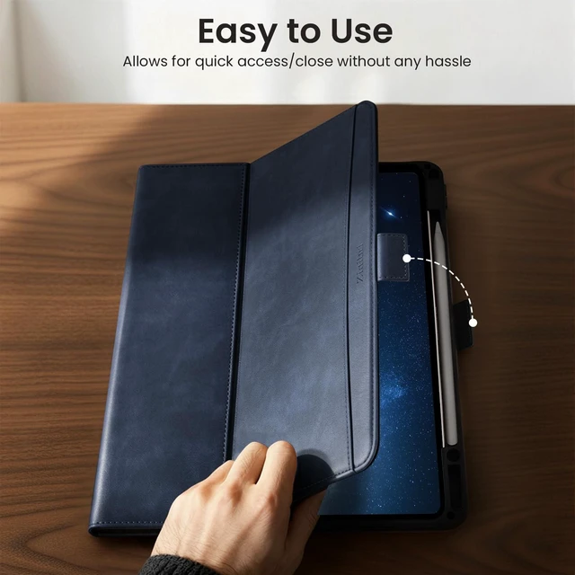 Alt view image 3 of 5 - Zinibri Case for iPad Pro 13 Inch M5 2025/M4 2024, Dark Blue