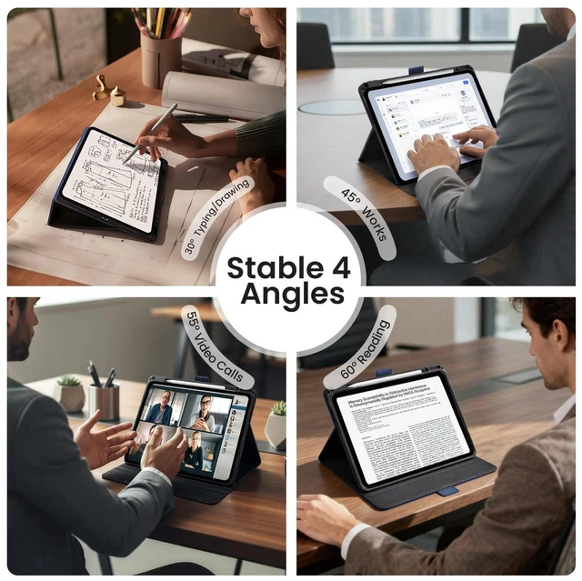 Alt view image 4 of 5 - Zinibri Case for iPad Pro 13 Inch M5 2025/M4 2024, Dark Blue