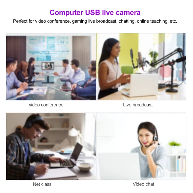 Alt view image 5 of 5 - Yunir 1080P Webcam, Digital USB Computer Camera Webcam Video Recording Web Camera BuiltIn Microphone for Live Broadcast(White)
