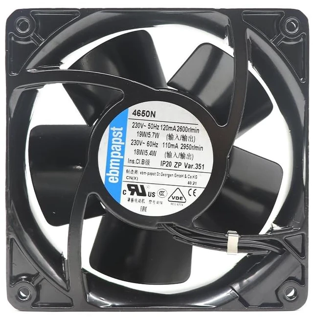Main image of for ebmpapst Fan 4650N with 3C ICT AC 230V 19/18W 120mA 12038 120x120 x38mm Axial Panel Heater Cooling Fan,Condensing Units,Refrigerated Cabinet Equipment,Refrigerator High Temperature Cabinet