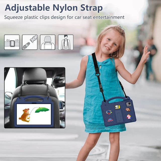 Alt view image 3 of 5 - YRH for Revvl Tab 2 Case 10.1 inch 2025, Kids EVA Tablet Cover with Strap Stand Handle, for Tmobile Revvl Tab 2 5G Case, Navy