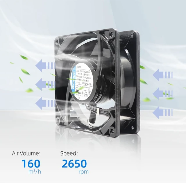 Alt view image 3 of 5 - for ebmpapst Fan 4650N with 3C ICT AC 230V 19/18W 120mA 12038 120x120 x38mm Axial Panel Heater Cooling Fan,Condensing Units,Refrigerated Cabinet Equipment,Refrigerator High Temperature Cabinet