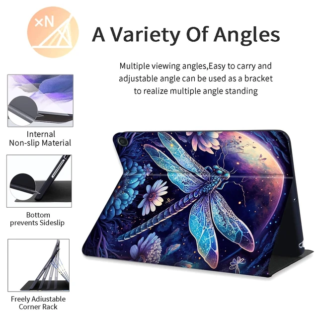 Alt view image 3 of 5 - DEGDFSGR for Fire HD 10 Tablet 10 Plus Tablet Case (13th/11th Generation 2023/2021 Release) with Adjustable Stand, Auto Sleep/Wake for Kindle Fire 10 Case 10.1 inch, Purple Dragonfly