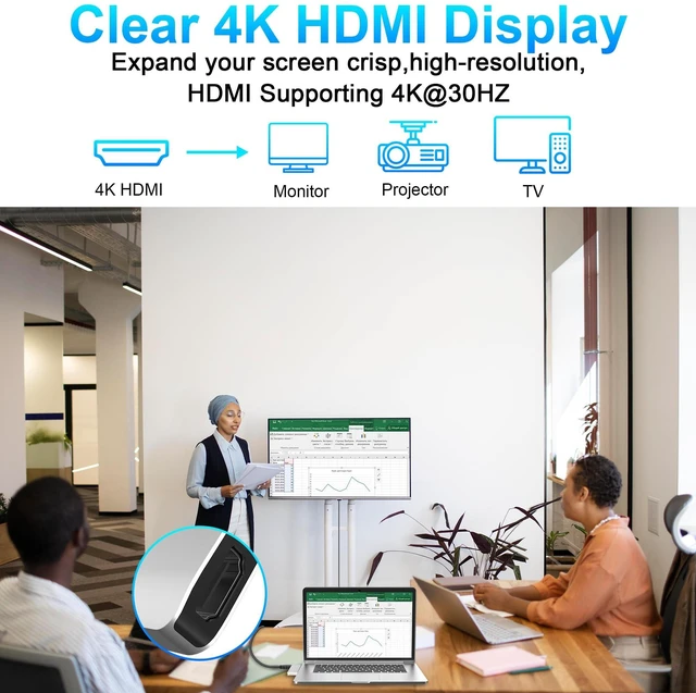 Alt view image 4 of 5 - Surface Laptop 2 Accessories, Hub Docking Station with 4K HDMI, USB 3.0, USB 2.0, USB C, SD/TF Card Slot, 3.5mm Audio Port - Hub for Surface Laptop 1/2