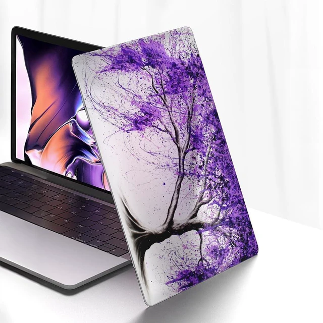 Alt view image 2 of 5 - Yicomon Compatible with MacBook Air 13 inch Case 2020 2021 M1 A2337 A2179 A1932, Plastic Hard Shell Case for Mac Air 13 with Touch ID (2018-2021) - Purple Wishing Willow