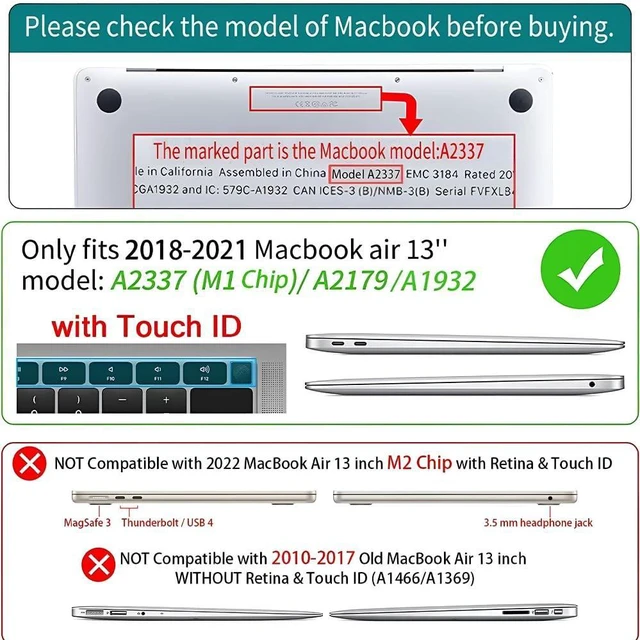Alt view image 5 of 5 - Yicomon Compatible with MacBook Air 13 inch Case 2020 2021 M1 A2337 A2179 A1932, Plastic Hard Shell Case for Mac Air 13 with Touch ID (2018-2021) - Purple Wishing Willow