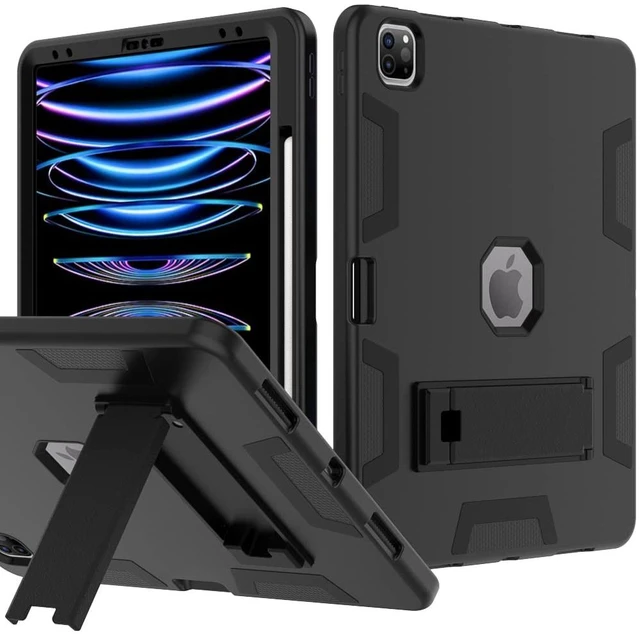 Main image of Puxicu Case for iPad Pro 13 Inch M4 (2024 Model, 7th Generation), Heavy Duty Rugged Protective, Built-in Pencil Holder Cover for iPad Pro 13, Black
