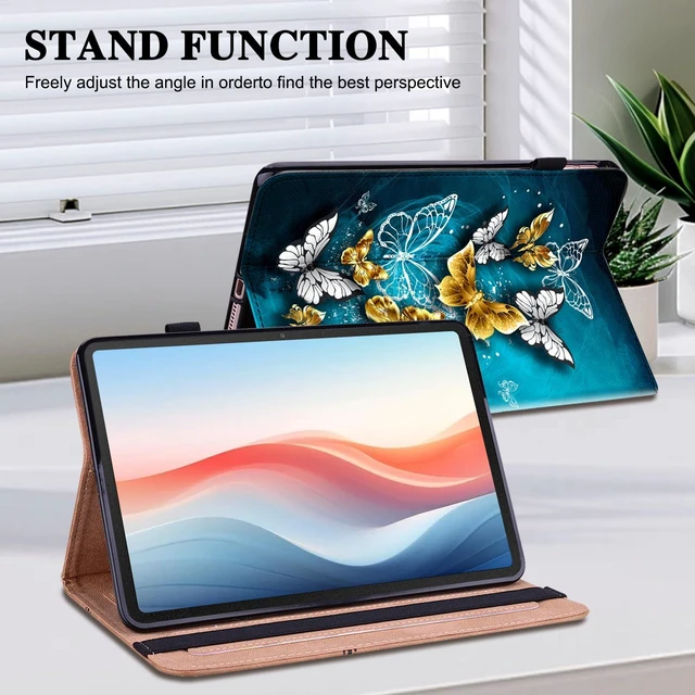 Alt view image 5 of 5 - YHDXUYS Case for iPad Air 13 Inch M4/M3/M2(2026/2025/2024),iPad Pro 12.9 inch 6th/5th/4th/3rd Gen,Auto Wake/Sleep with Pencil Holder, Multiangle Stand Wallet Design Cover, Green Butterfly