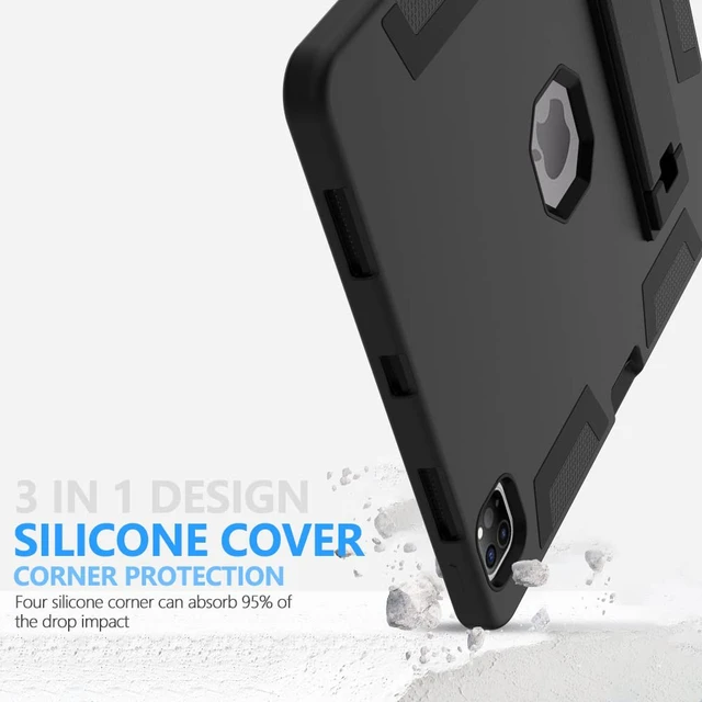 Alt view image 4 of 5 - Puxicu Case for iPad Pro 13 Inch M4 (2024 Model, 7th Generation), Heavy Duty Rugged Protective, Built-in Pencil Holder Cover for iPad Pro 13, Black