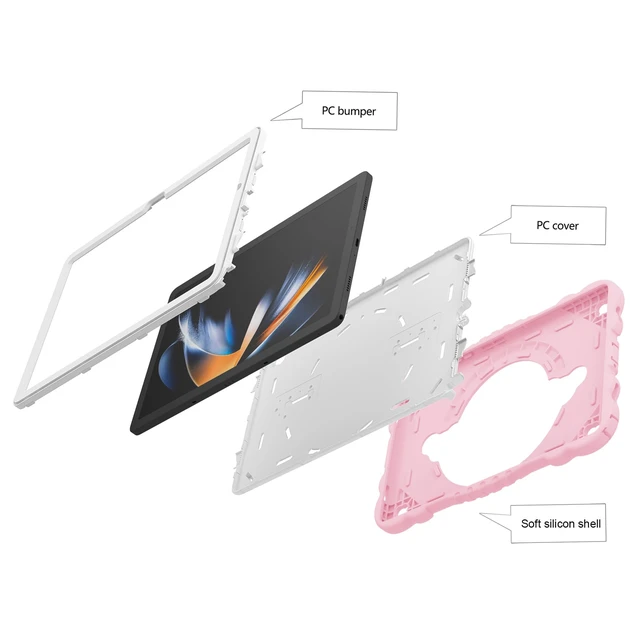 Alt view image 2 of 5 - XZC Case for Samsung Galaxy Tab A11+ Plus/A9+ Plus 11 Inch Case Unicorn Heavy Duty Shockproof Protective Case with Stand/Shoulder Strap for Kids Girls Women (Pink)
