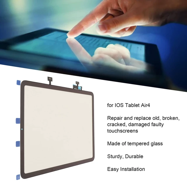 Alt view image 3 of 5 - for iOS Tablet Air 4 4th Gen 2020 10.9 inch(A2316) Digitizer Replacement, Front Tempered Glass Replacement Parts (Not LCD) with IC Chip and Home