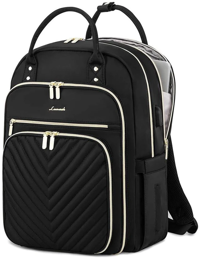 Main image of LOVEVOOK Laptop Backpack for Women, Water Resistant Travel Work Backpacks Purse Stylish Business Teacher Nurse Computer Bag with USB Charging Port