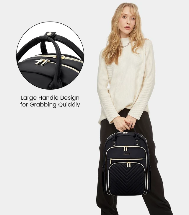Alt view image 3 of 5 - LOVEVOOK Laptop Backpack for Women, Water Resistant Travel Work Backpacks Purse Stylish Business Teacher Nurse Computer Bag with USB Charging Port