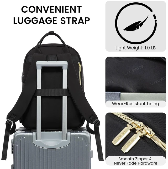 Alt view image 5 of 5 - LOVEVOOK Laptop Backpack for Women, Water Resistant Travel Work Backpacks Purse Stylish Business Teacher Nurse Computer Bag with USB Charging Port
