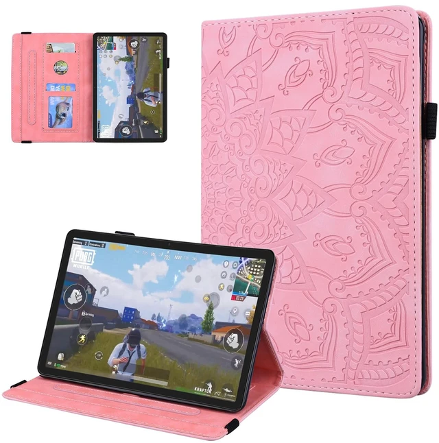 Main image of Dteck for Fire Max 11 (13th Gen, 2023 Release) Embossed Flower Folio Case with Stand, Adjustable Viewing Angles, Card Slots, Elastic Pen Loop Holder, PU Leather Lightweight Slim Cover (Pink)