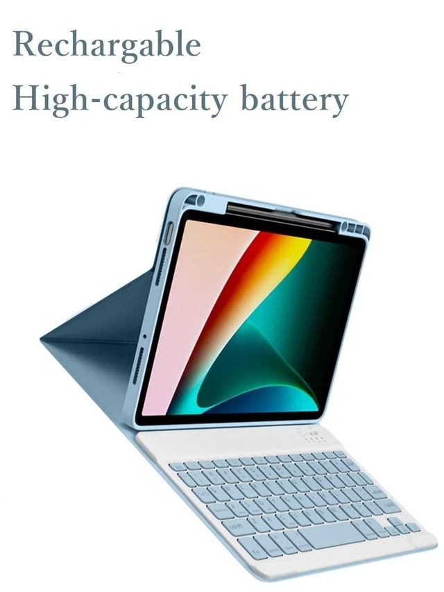 Alt view image 5 of 5 - kaitesi Keyboard Case for iPad A16 (11th Gen 11")/ iPad 10th Generation 2022 10.9 inch, Magnetically Detachable Bluetooth Color Keyboard Smart Folio Cover with Pencil Holder (Dark Green)