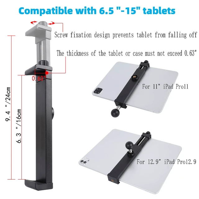 Alt view image 5 of 5 - FPN Dual Suction Cup Tablet Mount for Truck/Car, 13.4 Inch Aluminum Arm, 360 Adjustable 2-Stage Tablet Stand Holder, Compatible with iPad Pro/Air/Mini, Galaxy Tab and All 6.5-12.9" Tablets