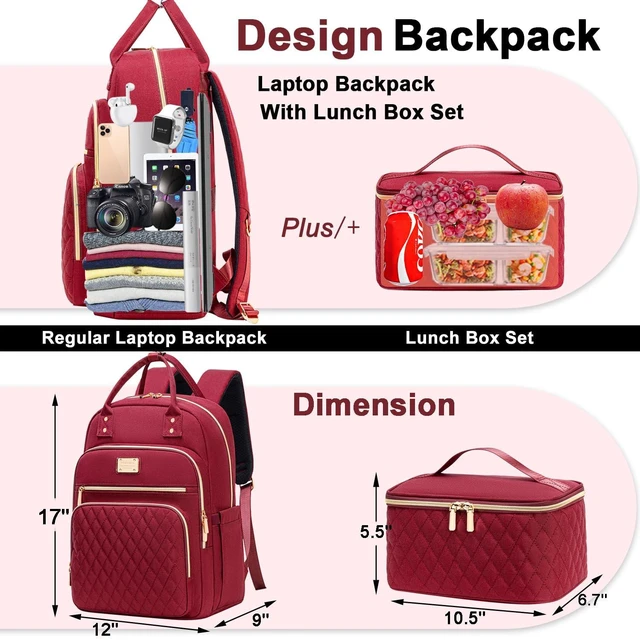 Alt view image 4 of 5 - Weitars Lunch Backpack for Women Insulated,15.6 Inch Laptop Backpack Cooler