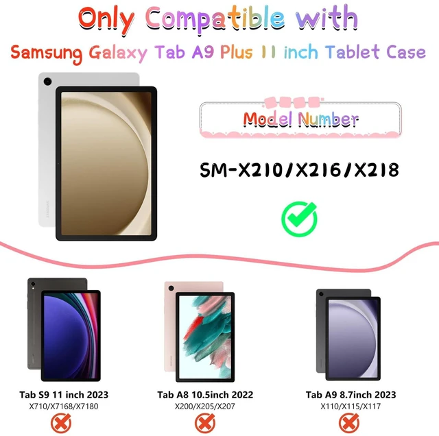 Alt view image 4 of 5 - for Samsung Galaxy Tab A9 Plus Pink Tablet Case Kids Girls Screen Protector