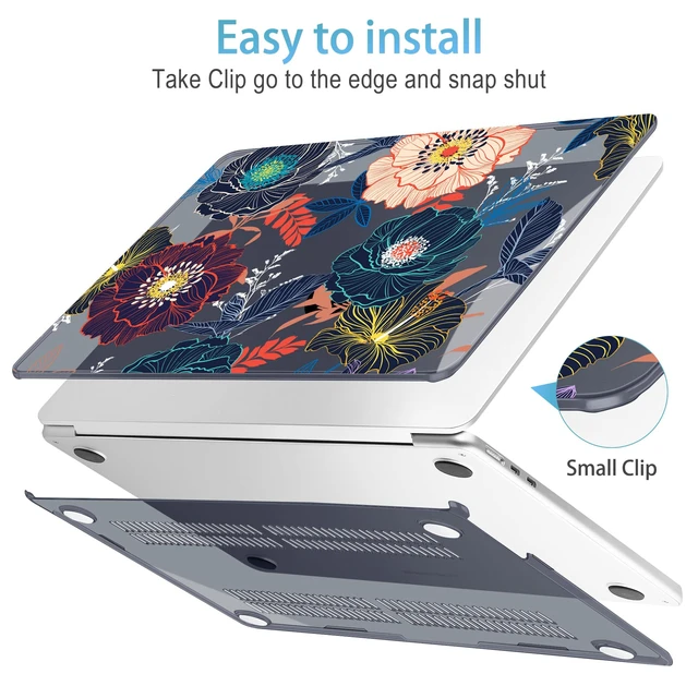Alt view image 4 of 5 - Mektron for 2026 MacBook Air 13-inch M5 Laptop Case A3449 with 13.6-inch Liquid Retina Display Fits 2025 A3240 M4 2024 A3113 M3 2023 A2681 M2 Printed Shell for MacBook Air 13.6", Dahlia Flowers