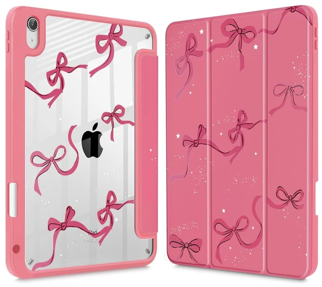 Main image of May Chen for iPad (A16) 11th Generation Case 11 Inch 2025, iPad 10th Gen Case 2022 10.9 inch, Built-in Pencil Holder with Shockproof Cover Transparent Back Shell Auto Wake/Sleep, Watermelon red Bow