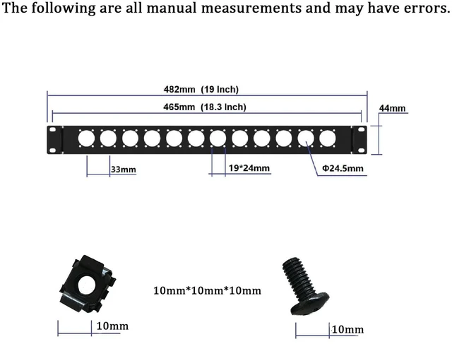 Alt view image 2 of 5 - Harrisen 1U12D XLR HDMI Audio Rack Mount Panel, 2PCS, 1U