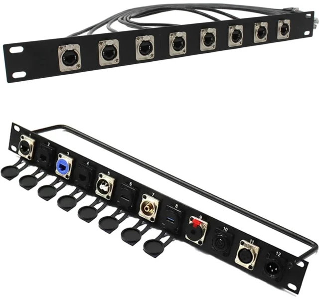 Alt view image 4 of 5 - Harrisen 1U12D XLR HDMI Audio Rack Mount Panel, 2PCS, 1U