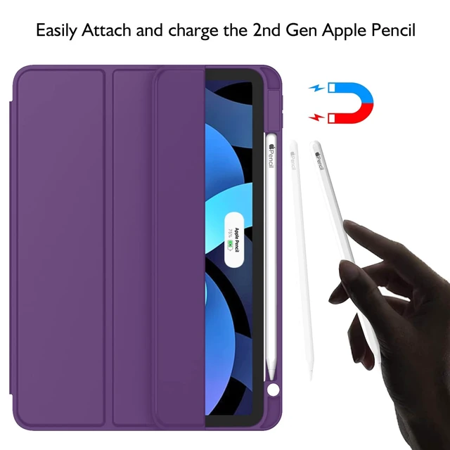 Alt view image 2 of 5 - ZryXal iPad Air 11 Inch Case M4 2026/ M3 (2025)/ M2 (2024), iPad Air 5th (2022)/ 4th Generation (2020) 10.9 Inch - Smart Cover with Pencil Holder and Soft TPU Back, Auto Wake/Sleep(Dark Purple)