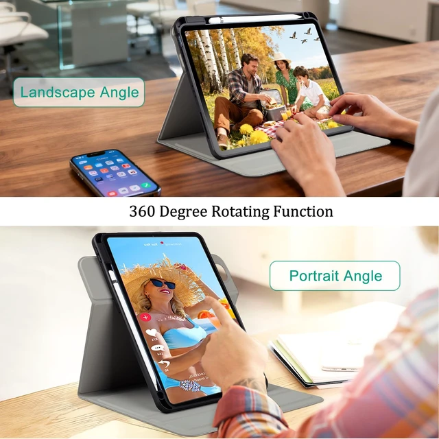 Alt view image 3 of 5 - Lokigo Rotating Case for iPad (A16) 11th Gen 11-Inch, iPad 10th Gen 10.9"