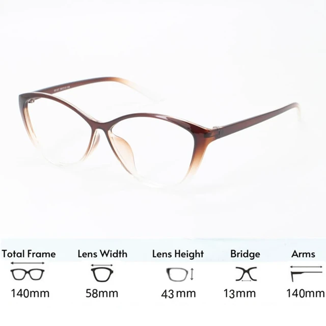 Alt view image 3 of 4 - Oversized Cateye Blue Light Blocking Glasses for Woman Computer Reading Eyeglasses Frames UV Magnification 1.0 Brown