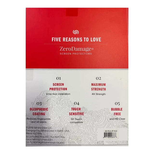 Alt view image 3 of 3 - SaharaCase - ZeroDamage Tempered Glass Screen Protector for Apple iPad 10.2" (7th, 8th, 9th Generation 2019-2021) - Anti Scratch/Fingerprint Full Coverage Bubble Free 9H Hardness - Clear