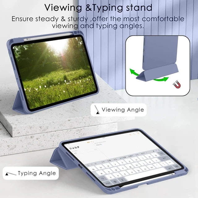 Alt view image 5 of 5 - ZryXal iPad Pro 11 Inch Case (M5) 2025/ (M4) 2024 (Model: A2836/A2837/A3006), Trifold Stand Smart Cover with Pencil Holder and Soft TPU Back, Auto Wake/Sleep (Lavender)