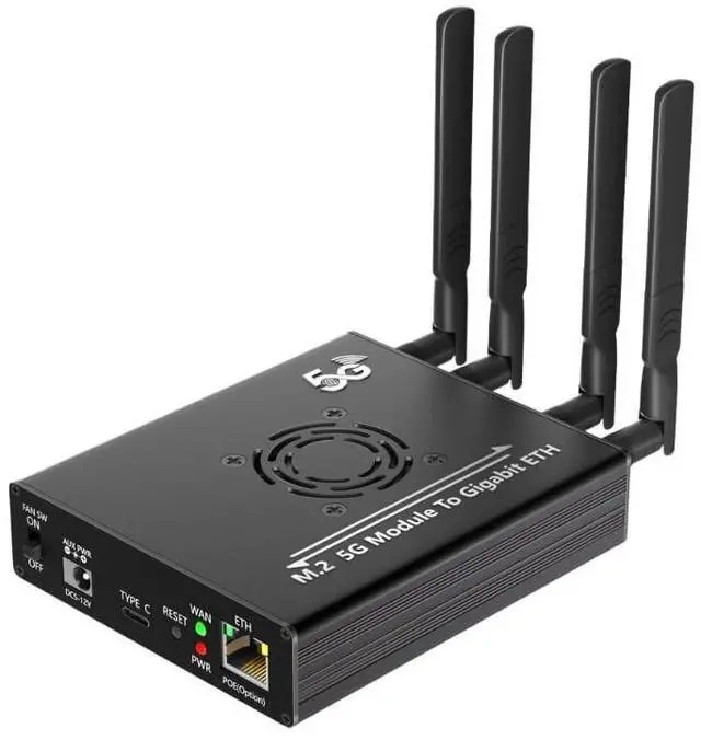 Main image of NGFF(M.2) 4G/5G Module to Type C Adapter with POE Module and Dual SIM Card Slot and RJ45 Port, Realtek RTL8125BG Controller