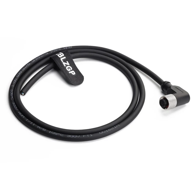 Alt view image 3 of 5 - ZBLZGP M12 5-Pin Female A-Code Right Angle Pigtail Cable, 5m (16.4ft) 24 AWG Shielded Sensor Actuator Cord, IP67 Industrial Signal Wire for PLC and Factory Automation