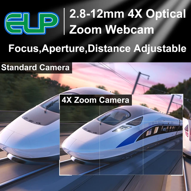 Alt view image 3 of 5 - 5mp USB camera, Manual Zoom 2.8-12mm Variable Focus Webcam for Computer