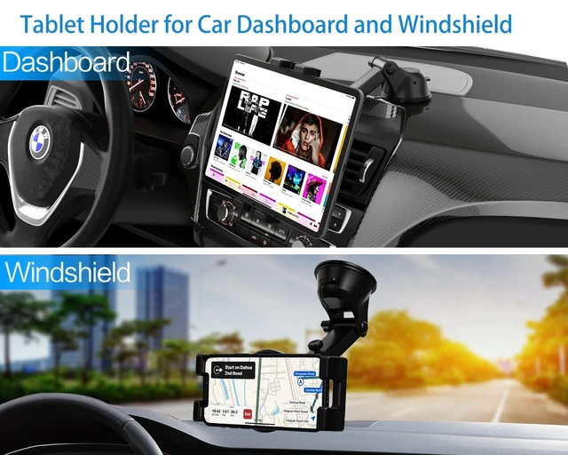 Alt view image 3 of 5 - YOOZ Dashboard Car Tablet Mount Suction - Telescopic Adjustable Arm