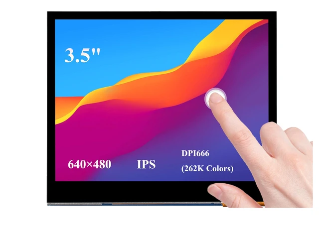 Main image of UeeKKoo 3.5inch DPI LCD Compatible with Raspberry Pi 5/4B/3B+/3B/2B/Zero/Zero W/WH/Zero 2W, Capacitive Touch Screen, 640x480 Resolution IPS LCD,Toughened Glass Cover, Low Power