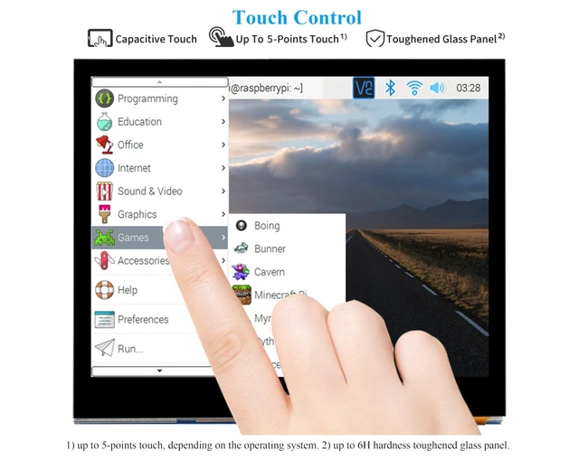 Alt view image 5 of 5 - UeeKKoo 3.5inch DPI LCD Compatible with Raspberry Pi 5/4B/3B+/3B/2B/Zero/Zero W/WH/Zero 2W, Capacitive Touch Screen, 640x480 Resolution IPS LCD,Toughened Glass Cover, Low Power