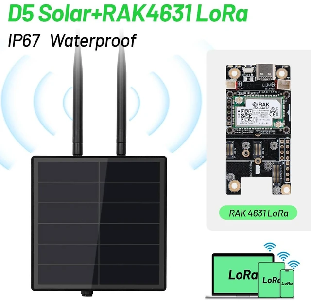 Alt view image 4 of 5 - KEEPTEEN D5L-R1 Mesh Solar LoRa Repeater Built in RAKWireless 19007+4631 LoRa Modules Board Compatible with Meshtastic Meshcore Node Devices,915mhz Antenna SolarPanel Built in Battery Controller