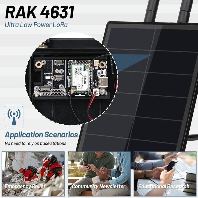 Alt view image 5 of 5 - KEEPTEEN D5L-R1 Mesh Solar LoRa Repeater Built in RAKWireless 19007+4631 LoRa Modules Board Compatible with Meshtastic Meshcore Node Devices,915mhz Antenna SolarPanel Built in Battery Controller